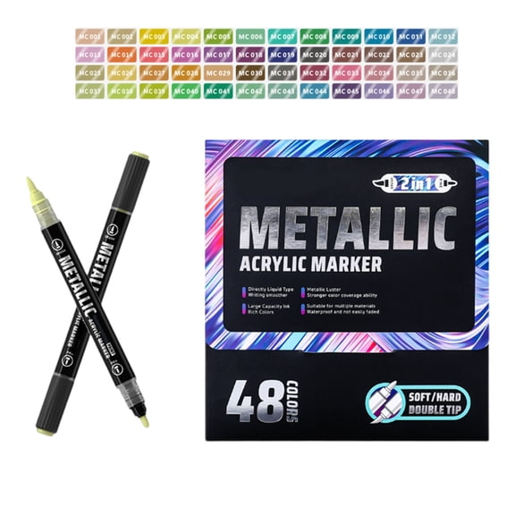 Double Tip Metallic Acrylic Marker Pen for Card Making Scrapbooking Journaling