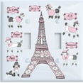 thumbnail image 1 of Double Toggle Poodle in Paris Light Switch Plate Covers for the Wall / Paris Room Decor, 1 of 1