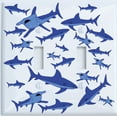 thumbnail image 1 of Double Toggle Shark Attack Light Switch Plates Covers / Sharks Childrens Nursery Wall Decor (Double Toggle), 1 of 1