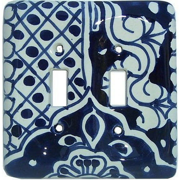 Double Toggle Traditional Talavera Ceramic Switch Plate