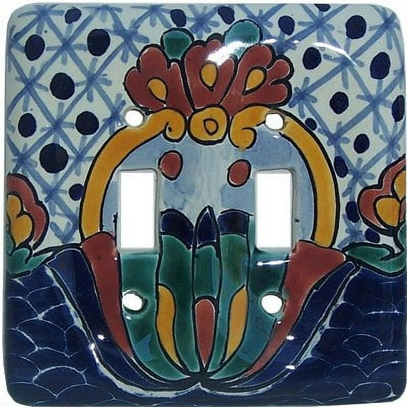 Double Toggle Turtle Talavera Ceramic Switch Plate