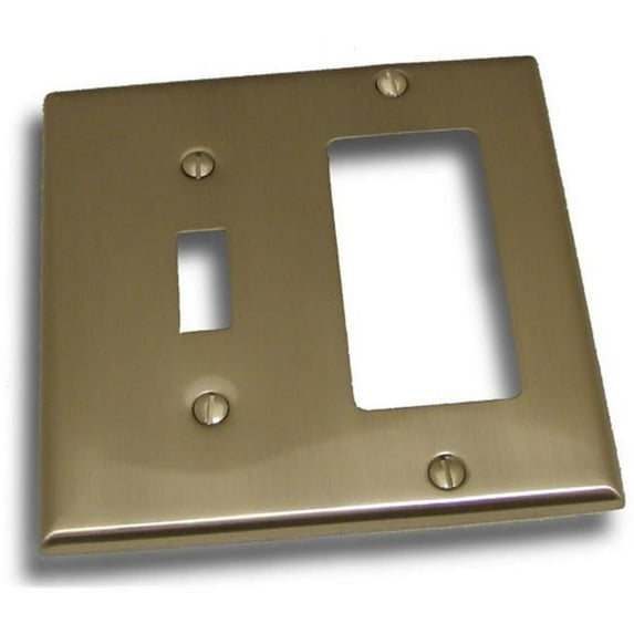 Double Toggle and Rocker Switch Plate, Satin Nickel