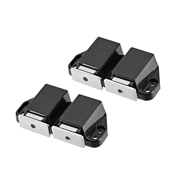 Double Touch Catch Magnetic Latch Plastic Black 2 Pack