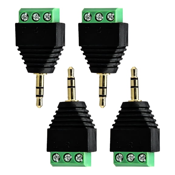 Double Track Headphone Replacement Adapter 3.5mm Male To Screw Terminals Female Adapter for Solderless connection