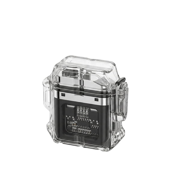 Double Transparent Body Electric Lighter,Usb Rechargeable Plasma Lighter Windproof Flameless With Cool-Blue Led Power Display - Portable For Daily Use Outdoor Activities, Ideal