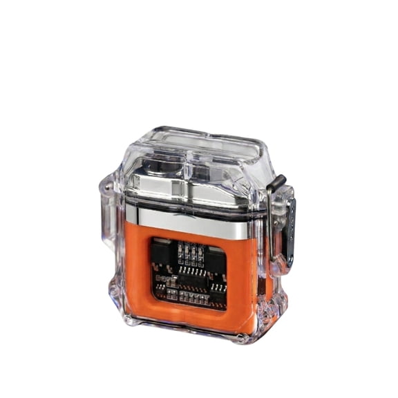 Double Transparent Body Electric Lighter, Usb Rechargeable Plasma Lighter With Windproof Flameless Design And Led Power Indicator - Portable For Daily Use, Outdoor Activities,