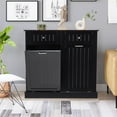 Double Trash Can Trash Tilt Out 20 Gallon Wood Garbage