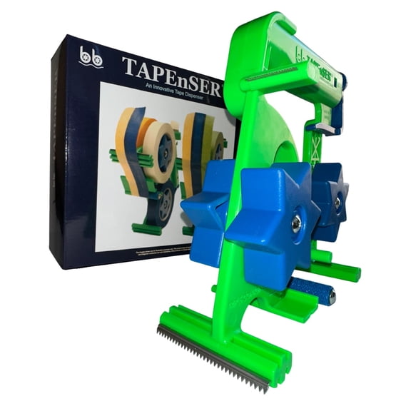 TAPEnSER Double/Triple Masking Tape Dispenser, Painters Tape Applicator Produces Double-Sided Tapes for Prep Work in Painting, Remodeling, Tiling, Hardwood Flooring 1-Pack