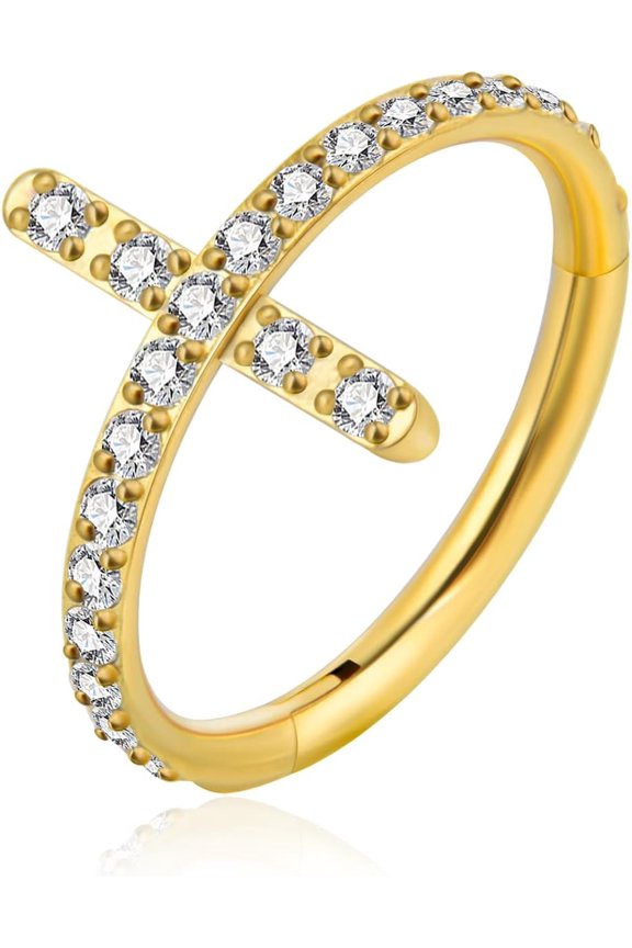 Double/Triple Open Stack Cz Septum Rings 16g 18g 316 Stainless Steel Daith Piercing Jewelry Hinged Clicker Rook Snug Tragus Cartilage Hoop Earring 8mm 10mm[o417]