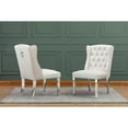 thumbnail image 1 of Double Tufted Cream Velvet Side Chairs with Silver Stainless Steel Legs, 1 of 2