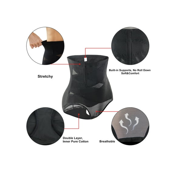 Double Tummy Control underwear for women, Womens Waist Trainer Body Shaper High Waisted Shapewear
