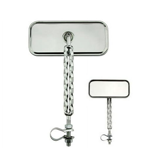 Double Twisted Mirror All Chrome. Bike mirror, bicycle mirror for lowrider, beach cruiser, chopper, limo, stretch bike, bmx