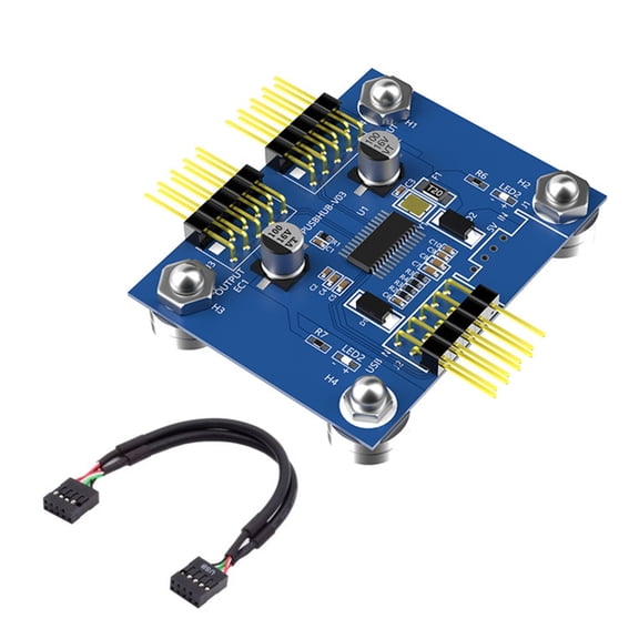 Double USB 2.0 9 Pin Internal Adapter With Amplifiers Chip Compatible Computers Work Upgrades