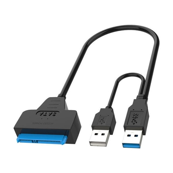 Double USB 3 0 to Serial ATA Adapter Cable External Power for Safe Data Backup