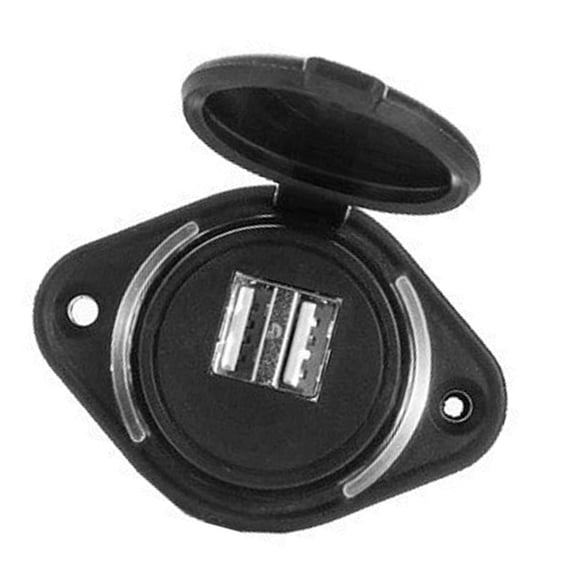 Double USB 5V 3.1A Fast Charging Socket for 12 24V Cars Trucks Boats Trailers Easy Installation Waterproof Power Adapter