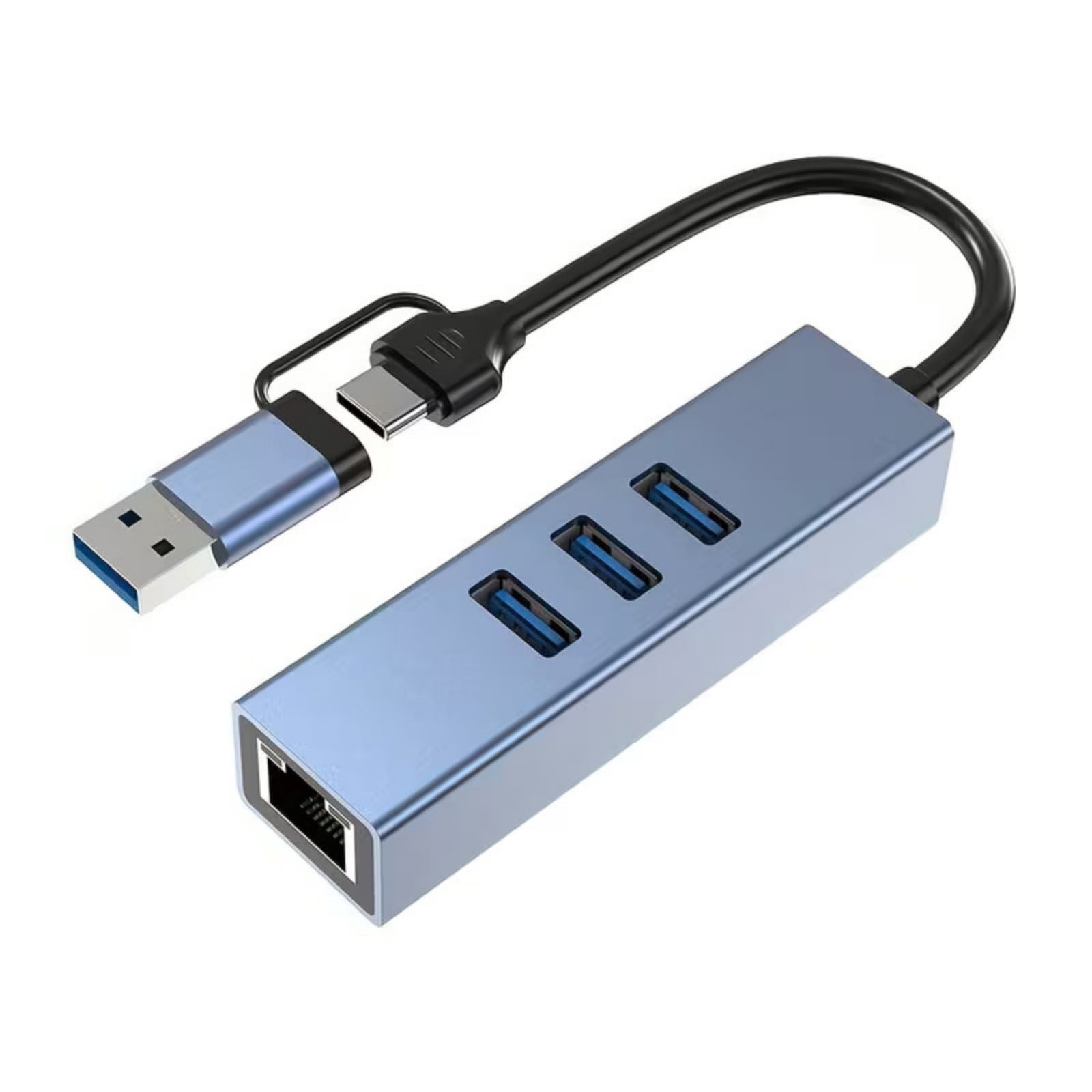 Double USB A And USB C To RJ45 Gigabit Ethernet Adapter Hubs With 3 USB3.0 Port For Laptop Smartphone