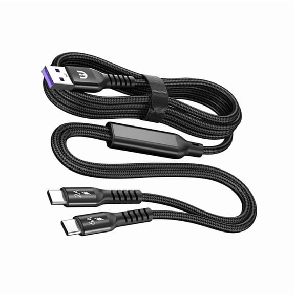 Double USB C Cable Double Ended USB to USB C Splitter Charging Cable 2 in 1 Multi Charging Cable USB C Cable Nylon USB C