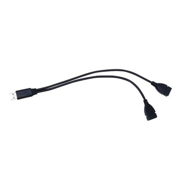 Double USB Female Y Splitter Cable Cord USB 2.0 Adapter Wire Line for Laptop Tablet Smartphone Charging and Data Sync