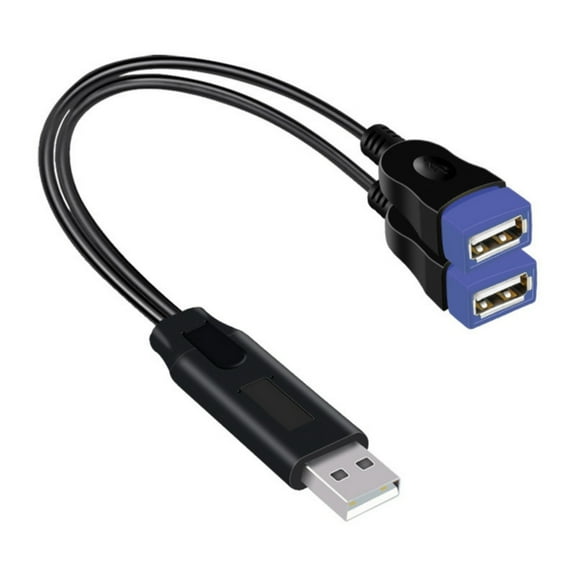 Double USB Female to Male Y Splitter Adapter for Data Transfer and Charging Extension Cord USB Power Charging Cord