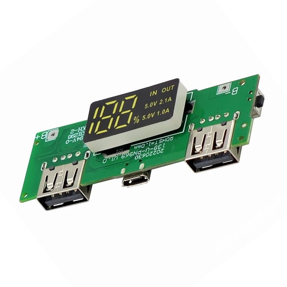 Double USB Outputs 18650 Charging Board 5V 2A 1A/5V 2.4A Charging Port Mobile Power Module Shortcircuit Protections