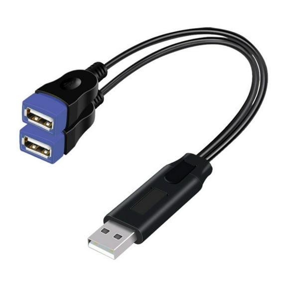 Double USB Y Splitter Adapter 2Port USB Female to Male Cable for Laptop Tablet Car Data and Charging Cord USB Hubs