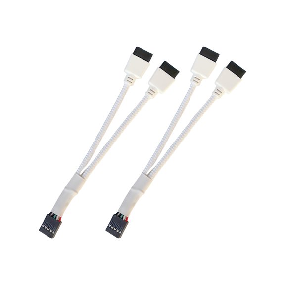 Double USB2.0 9Pin Adapter Braided Shielded Cable For Computer Motherboards Port Extender Cord