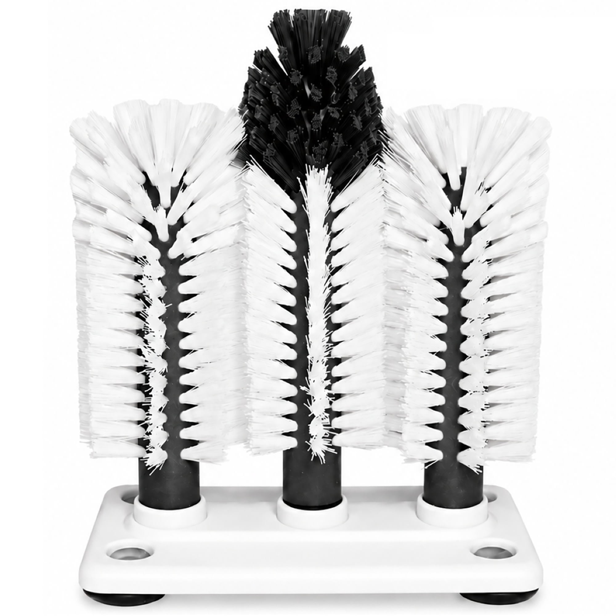 Double Up Bottle Brush - Clean 2 Baby Bottles At Once, Dense Washing Bristles, Suction Base, Nipple Scrub, Dishwasher Safe, Newborn Feeding Essential