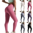 thumbnail image 1 of Double V Back Workout Yoga Pants Women's Long Solid Color Hip Lift Fitness High Waist Elastic Exercise Yoga Pants Blue Xxl, 1 of 4