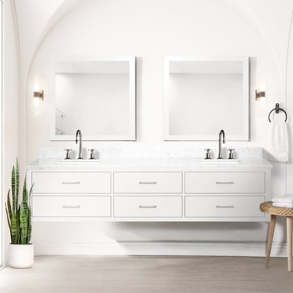 Double Vanity with Solid Wood Frame Mirrors and MDF Filler | Perfect for Family Bathrooms | Experience Durable and Aesthetic Appeal