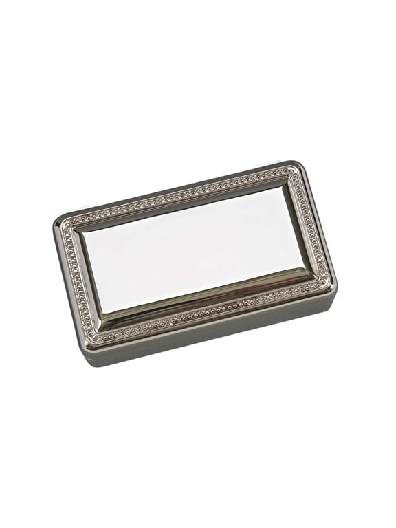 027102 5 x 2.7 x 1.75 in. Double Velvet Jewelry Box - Nickel Plated