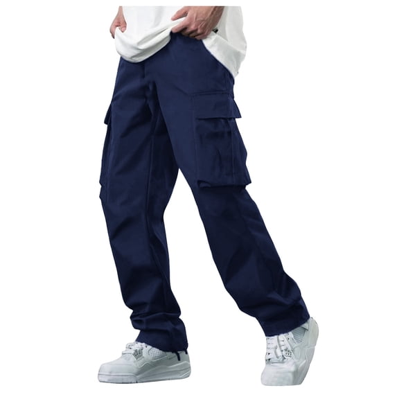 Double Waisted Sweatpants Waffle Pants Men Textured Drawstring Waist Solid Wide Leg Trousers Loose Fit Lightweight Breathable Hiking Sweatpants