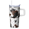thumbnail image 1 of Double Wall 20oz Geometric Stainless Steel Tumbler with Handle, Insulated Travel Coffee Mug Leak Proof Lid and Straw, 1 of 5