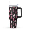 thumbnail image 1 of Double Wall 40oz Tumbler Gift - Festive Stainless Steel w/Reindeer Pattern, Leakproof w/Handle & Straw, 1 of 2