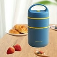 thumbnail image 1 of Double Wall Breakfast Cup Insulated Lunch Box Stainless Steel Soup Thermos Portable Porridge Cup with Foldable Spoon Large Capacity, 1 of 5