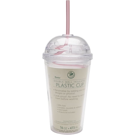 Double-Wall Cup W/Round Lid 16Oz-Clear