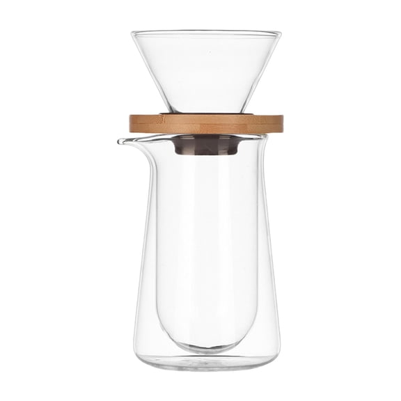 Double Wall Glass Coffee Maker Set With Filter And Heat Carafe with Handle Ideal For And Home Use