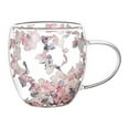 thumbnail image 1 of Double Wall Glass Cup Sea Snail Conchs with Dry Flower Fillings Coffee Tea Cup J7J4, 1 of 7