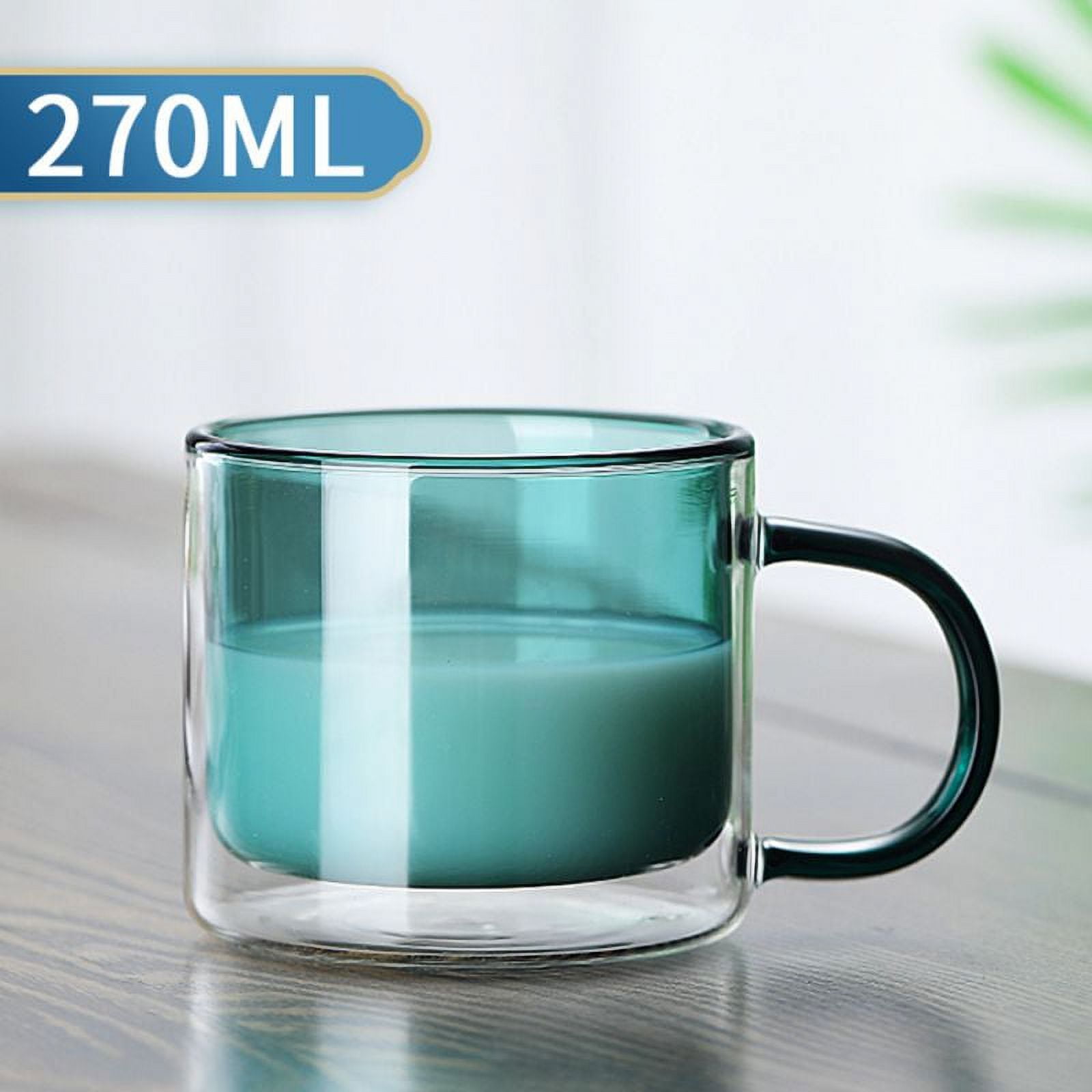 BNUNWISH Double Wall Glass Expresso Coffee Mugs Set Of 4 (7 OZ / 200 ML)  Insulted Clear Cappuccino Coffee Mugs Tea Cups …