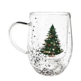 thumbnail image 1 of Double Wall Glass Mug, Christmas Tree Design Double-Layer Coffee Cup with Sparkling Holiday Style, Insulated Glass Mug for Tea Milk Hot Cocoa, Festive Glassware for Home Party and Gift Giving, 1 of 4