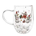 thumbnail image 1 of Double Wall Glass Mug, Christmas Tree Design Double-Layer Coffee Cup with Sparkling Holiday Style, Insulated Glass Mug for Tea Milk Hot Cocoa, Festive Glassware for Home Party and Gift Giving, 1 of 5