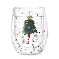 thumbnail image 1 of Double Wall Glass Mug, Christmas Tree Design Double-Layer Coffee Cup with Sparkling Holiday Style, Insulated Glass Mug for Tea Milk Hot Cocoa, Festive Glassware for Home Party and Gift Giving, 1 of 4