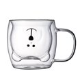 thumbnail image 1 of Double Wall Glass Mug with Bear Print Design Insulated Borosilicate Glass Cup for Hot and Cold Beverages 350ml Capacity, 1 of 2