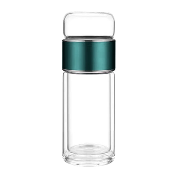 Double Wall Glass Tea Cup with Infuser, Portable Tea Steeper for Loose Leaf Tea, Herbal Tea, Home, Office, Travel & Tea Brewing Accessory