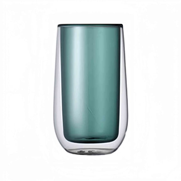 Double Wall Glass Tumbler, 9.5oz Colorful Borosilicate Highball Glass Cups for Cold & Hot Drinks