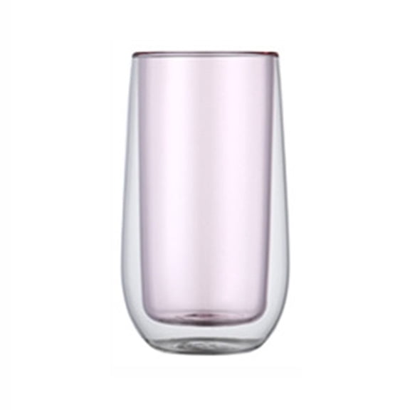 Double Wall Glass Tumbler, 9.5oz Colorful Borosilicate Highball Glass Cups for Cold & Hot Drinks