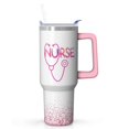 thumbnail image 1 of Double Wall Insulated 40oz Nurse Tumbler, Stainless Steel Travel Mug with Handle & Straw, Keeps Drinks Hot Cold, Thoughtful Nurse Gift for Women & Men, 1 of 5