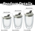 thumbnail image 1 of Double Wall Insulated Anti Spill Glass Coffee Mugs 250/350/450ml with Lid, Travel Glassware for Tea, Latte, Iced Coffee & Cold Drinks, 1 of 4