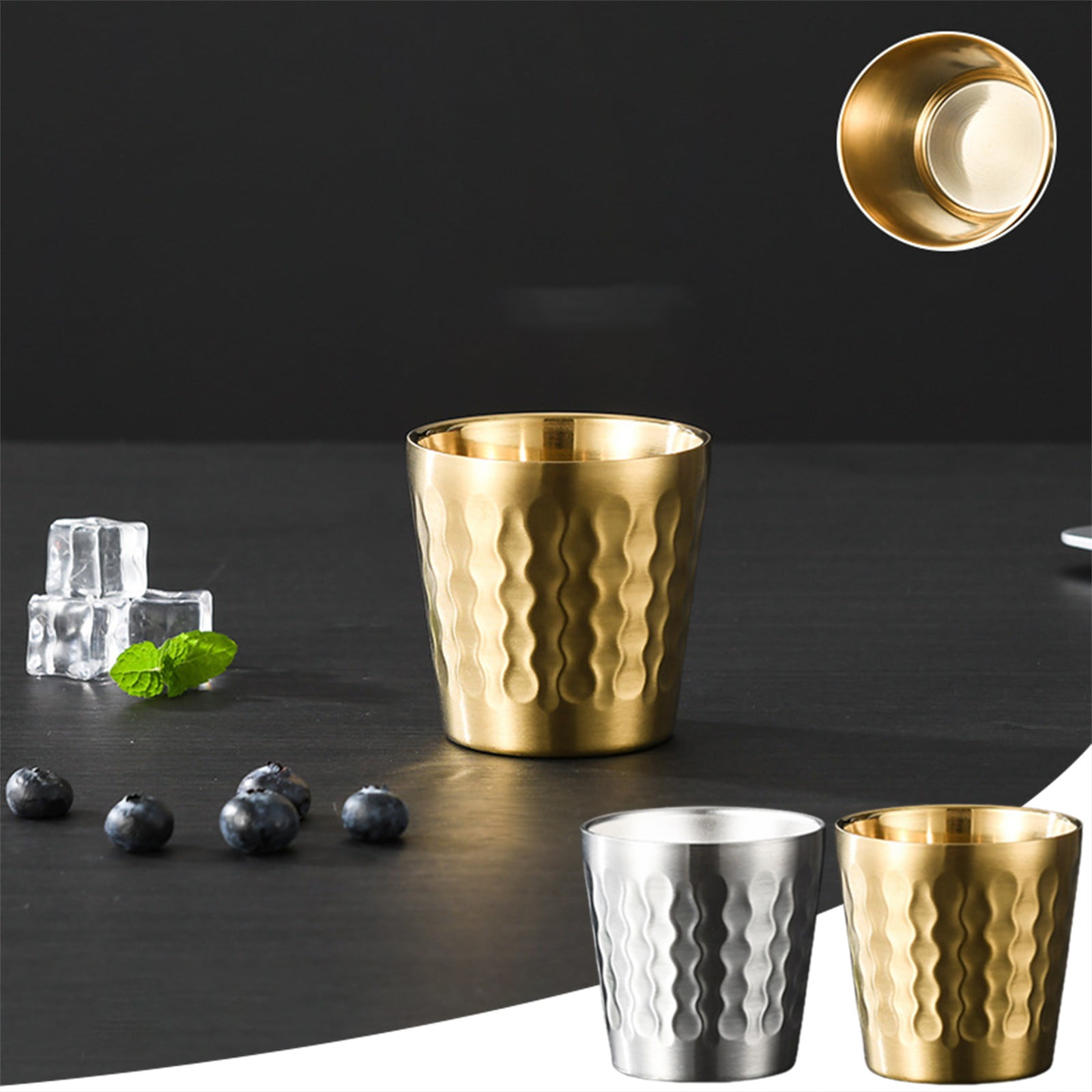 Oggi Calypso Vacuum Insulated Tumbler - 12 Oz Stainless Steel, Double Wall, Keeps Drinks Cold, BPA Free (Blue)