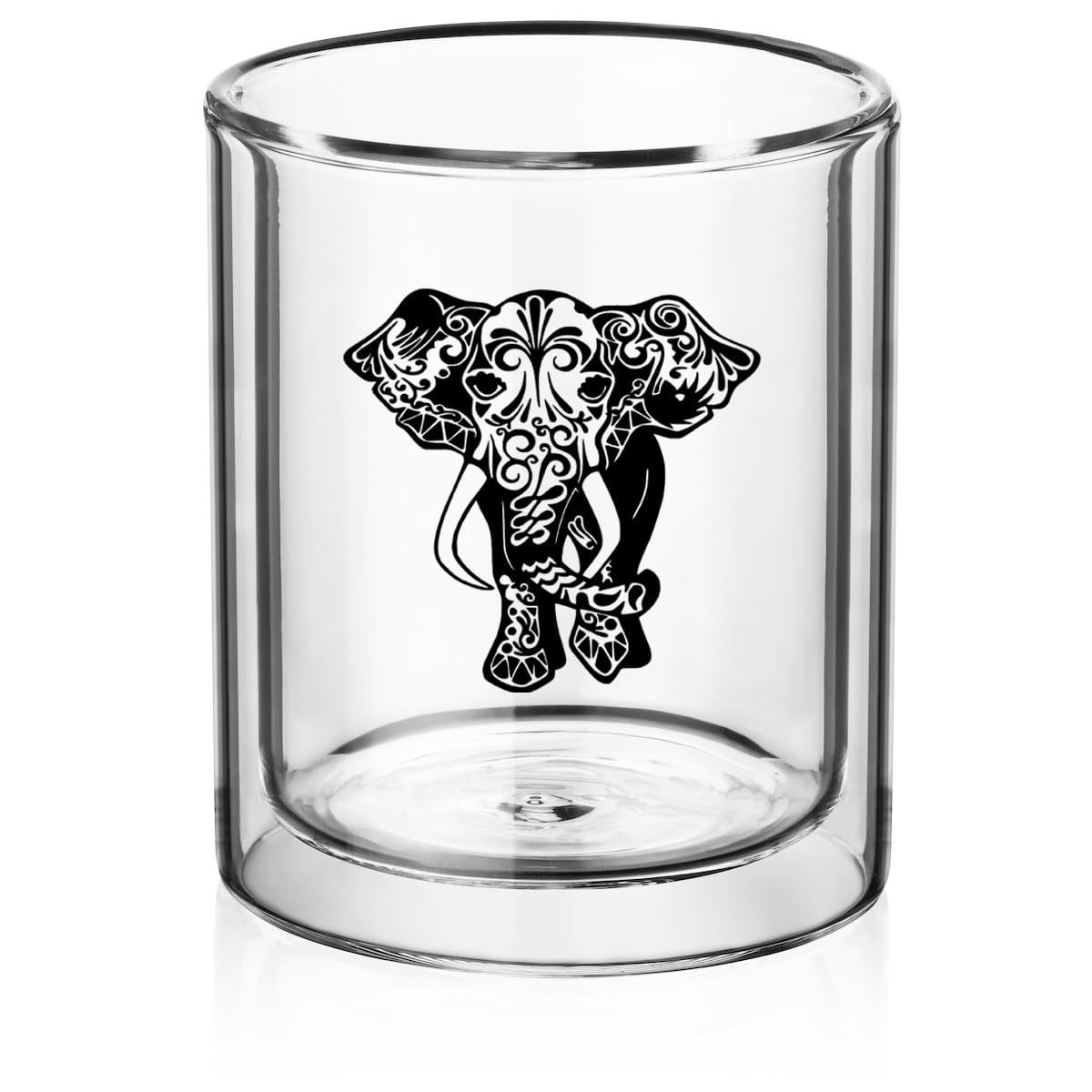 Double Wall Insulated Glass Hand Blown Rocks Whiskey Glass Gift Fancy