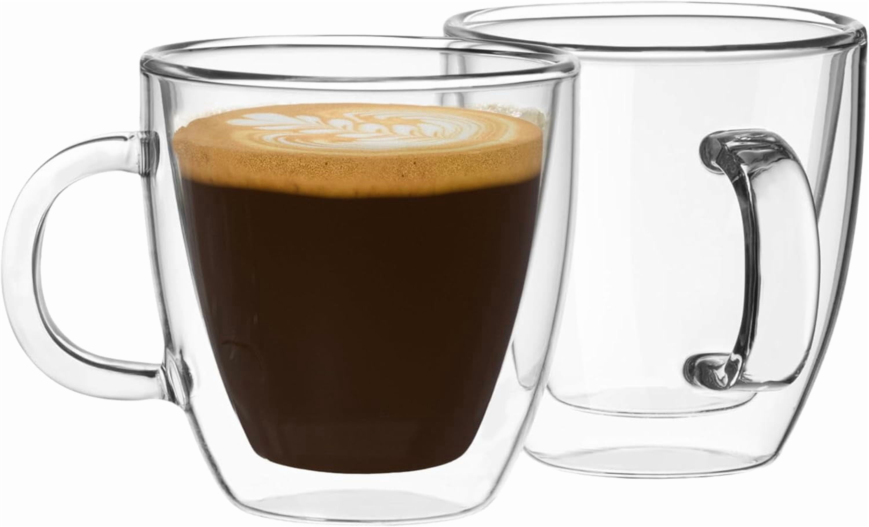 Double Wall Insulated Glasses Espresso Cups (Set of 2) - 5.4-Ounce Mugs